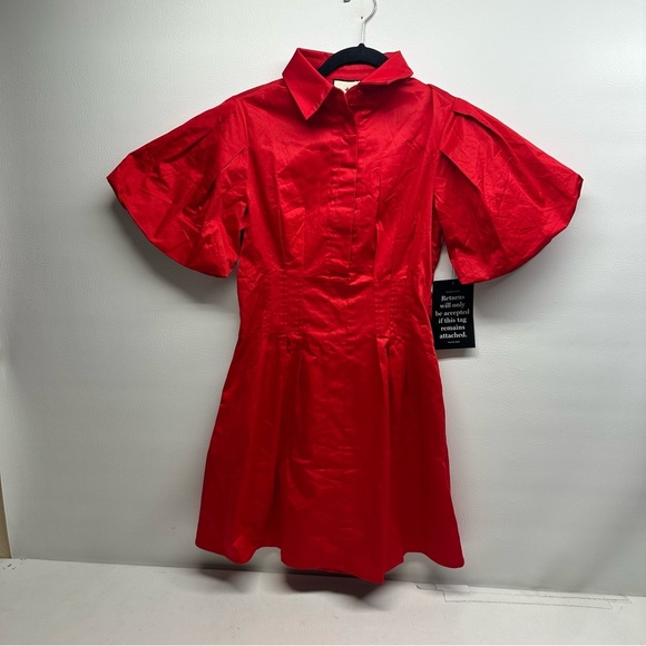 TUCKERNUCK Balloons sleeves Elegant Red Dress for Women size XS NWT - Picture 3 of 12